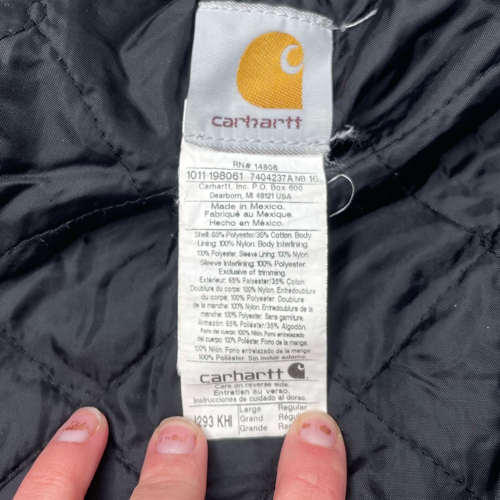 Vintage Carhartt Jacket Size Large Quilted Tan Full Zip Collared. - Picture 11 of 13